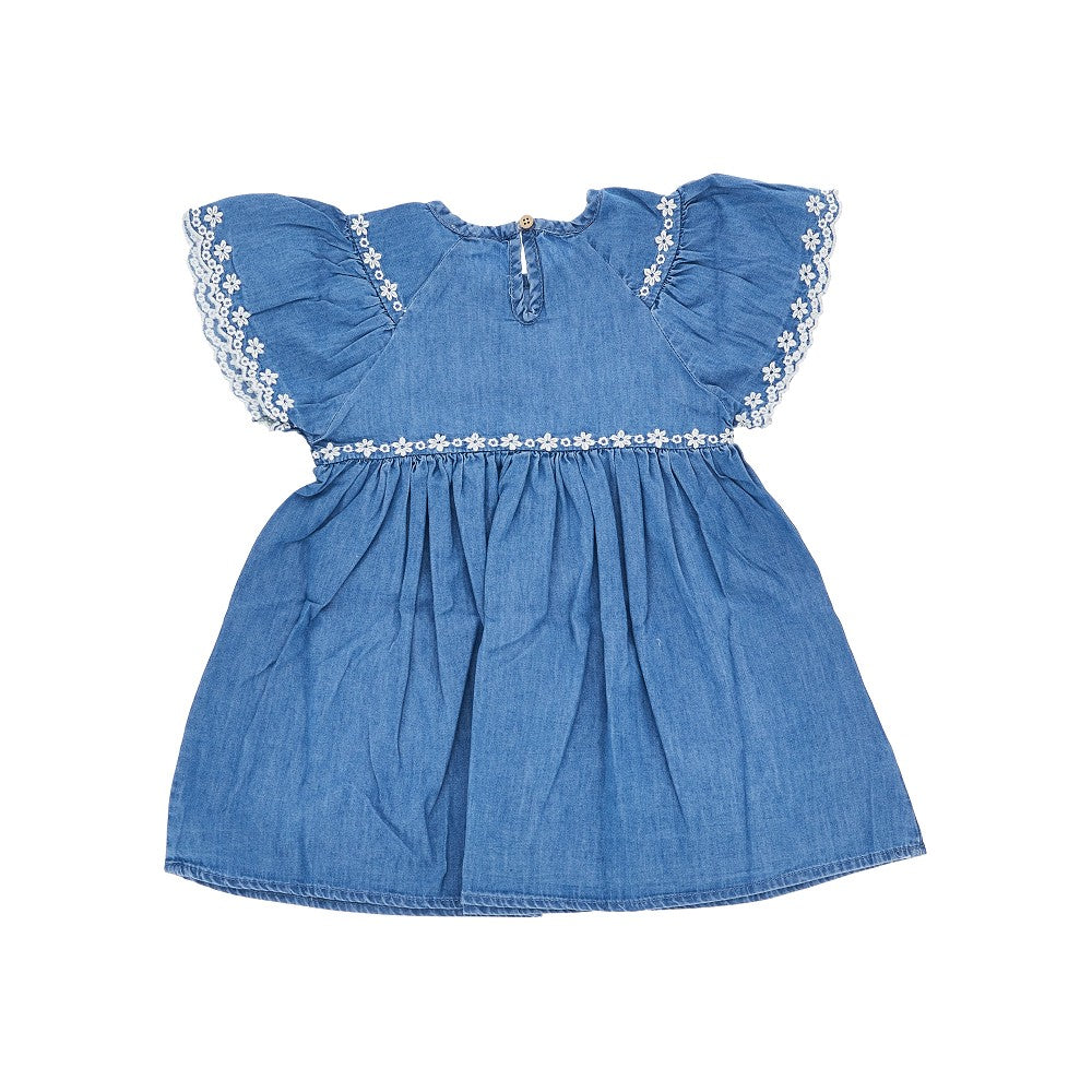 Mini abito in misto cotone effetto denim