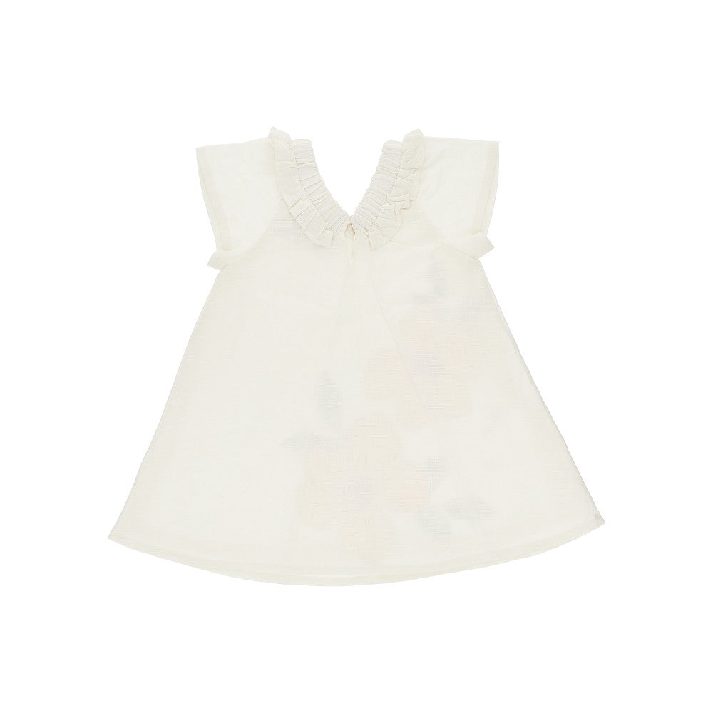 Linen-blend mini dress