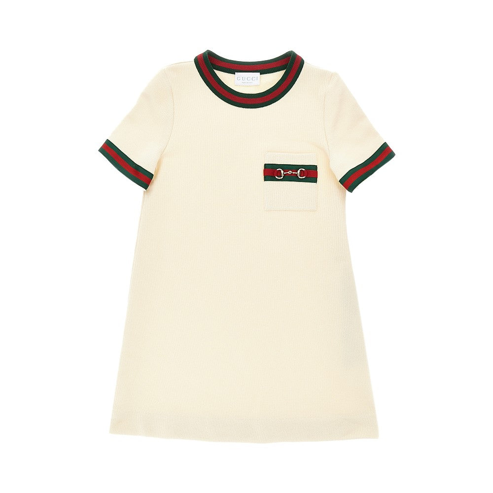 Cotton mini dress with Horsebit detail