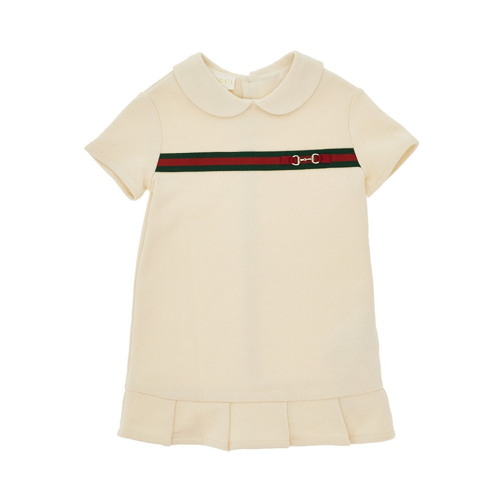 Fleece mini dress with Web ribbon