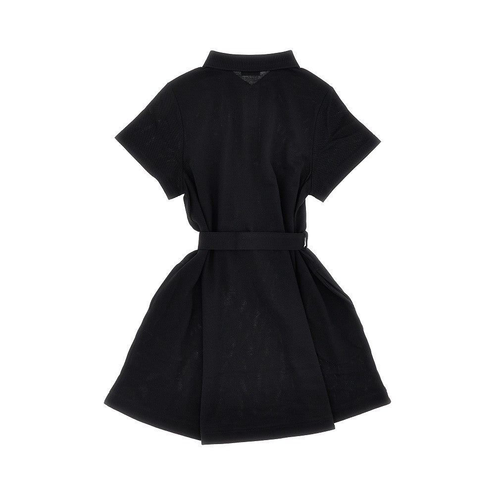 Cotton piquet polo midi dress