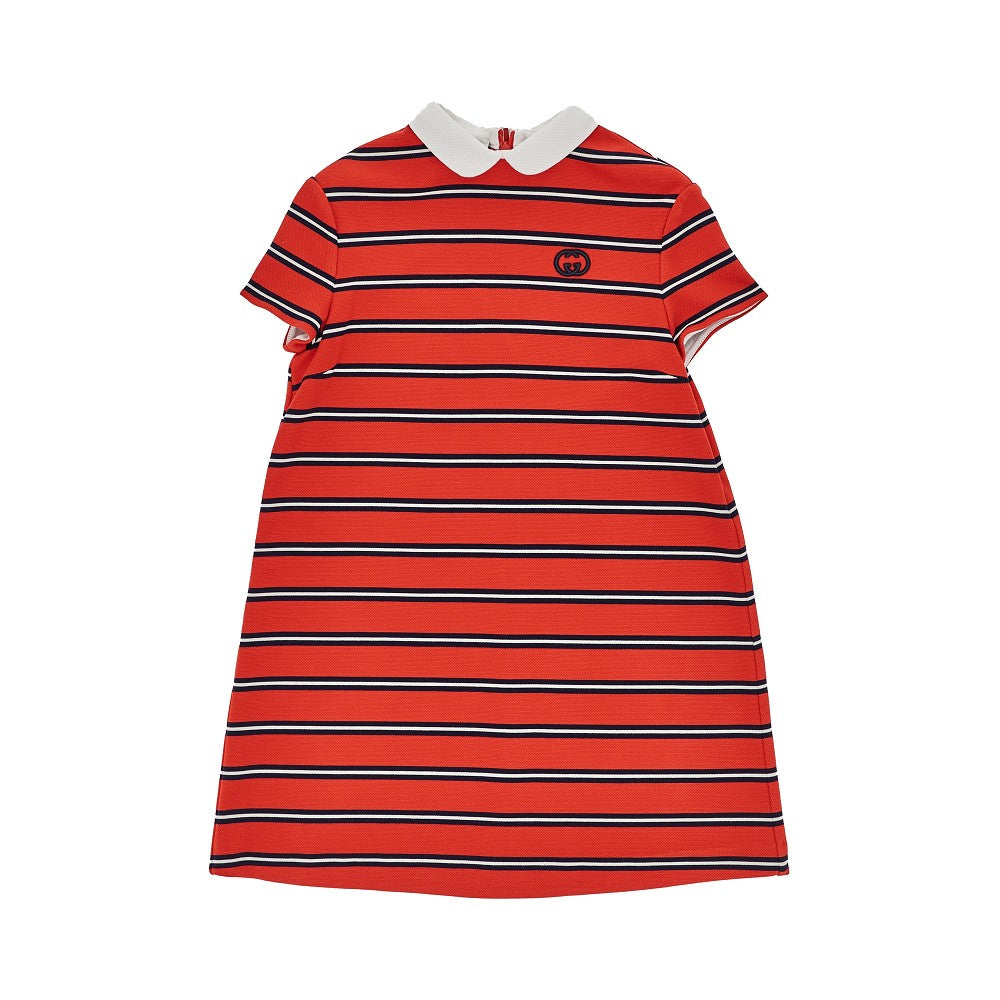 Striped piquet mini dress