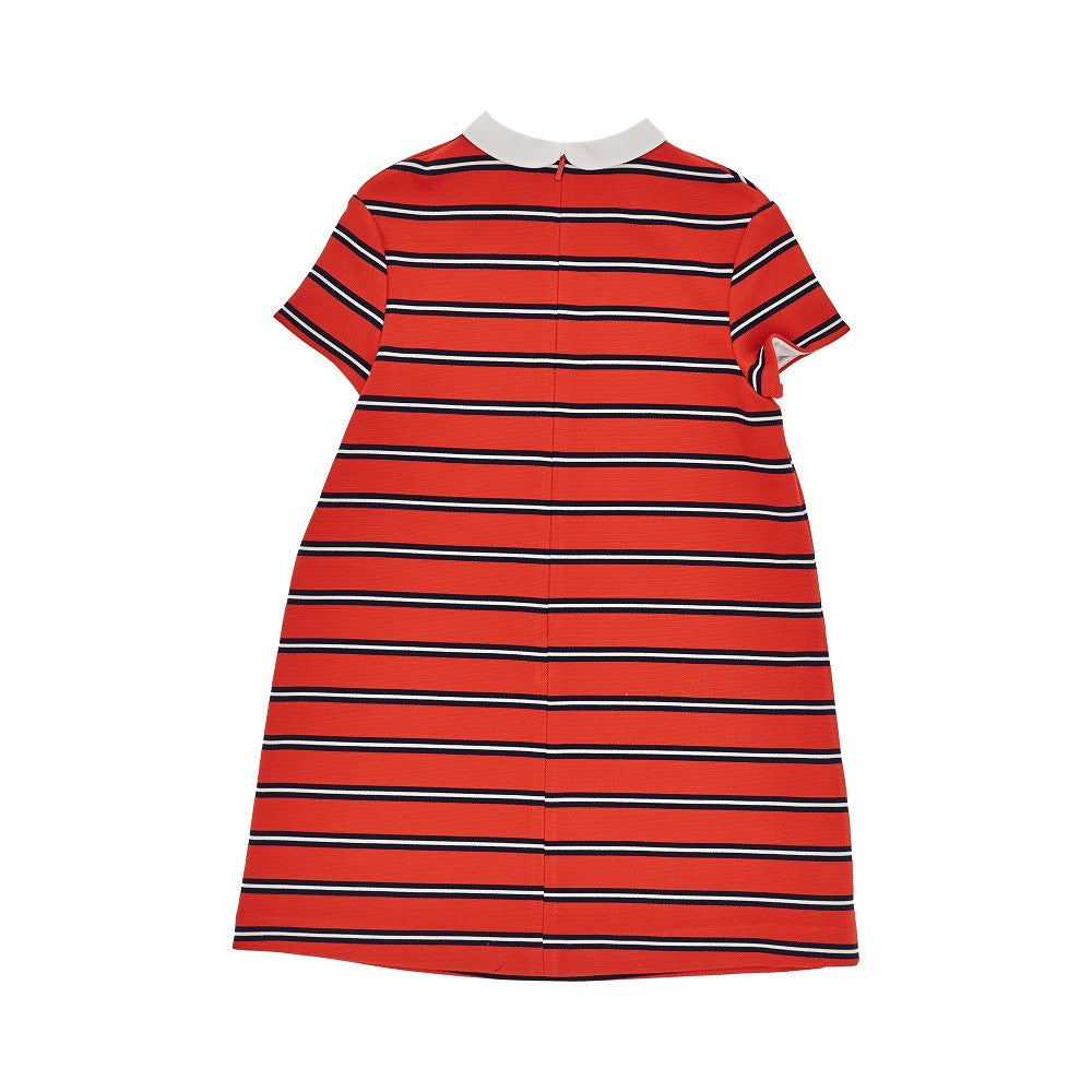 Striped piquet mini dress