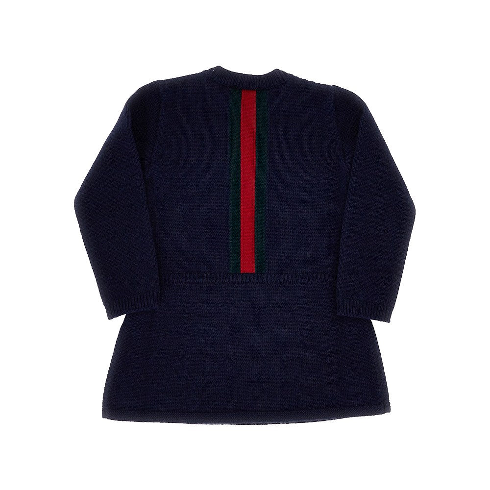 Wool mini dress with Web intarsia
