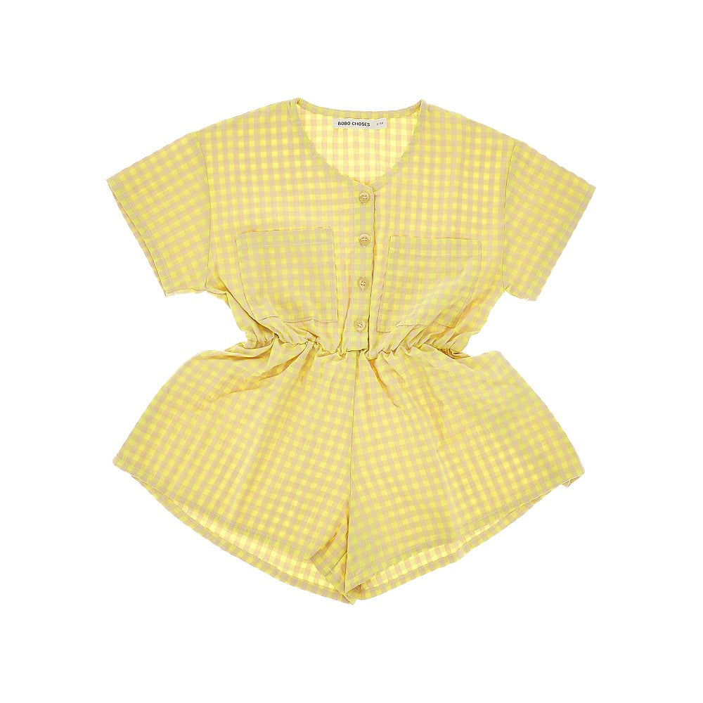 Vichy cotton-blend jumpsuit