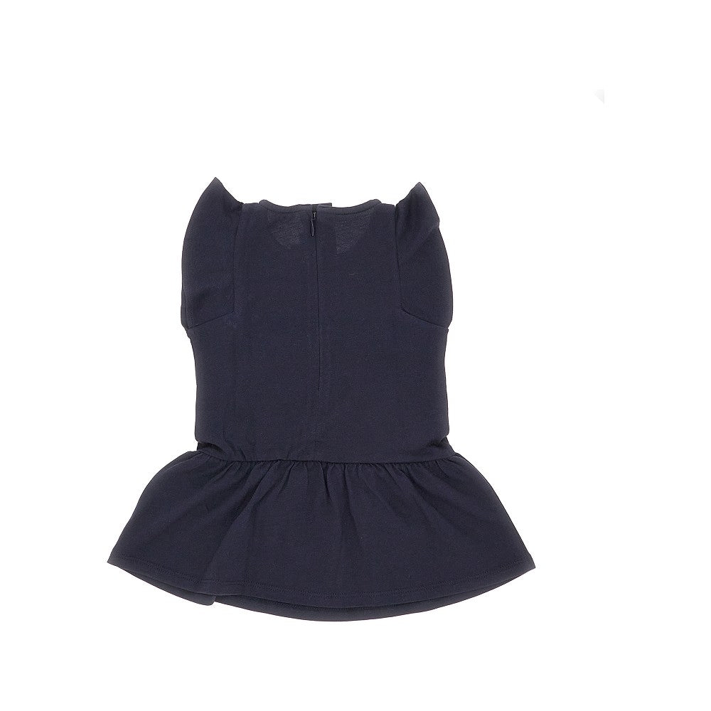 Short-sleeved mini dress with logo embroidery