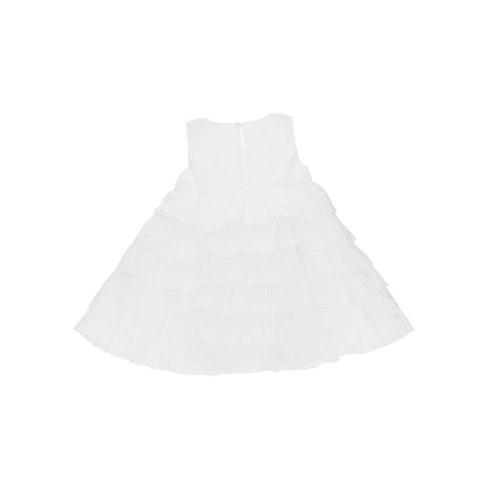 Cotton mini dress with flounces