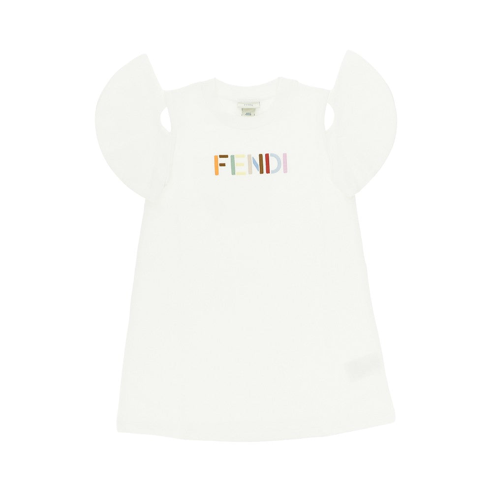 FENDI embroidery french terry mini dress