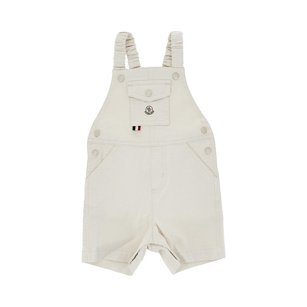 Salopette in cotone stretch con patch logo