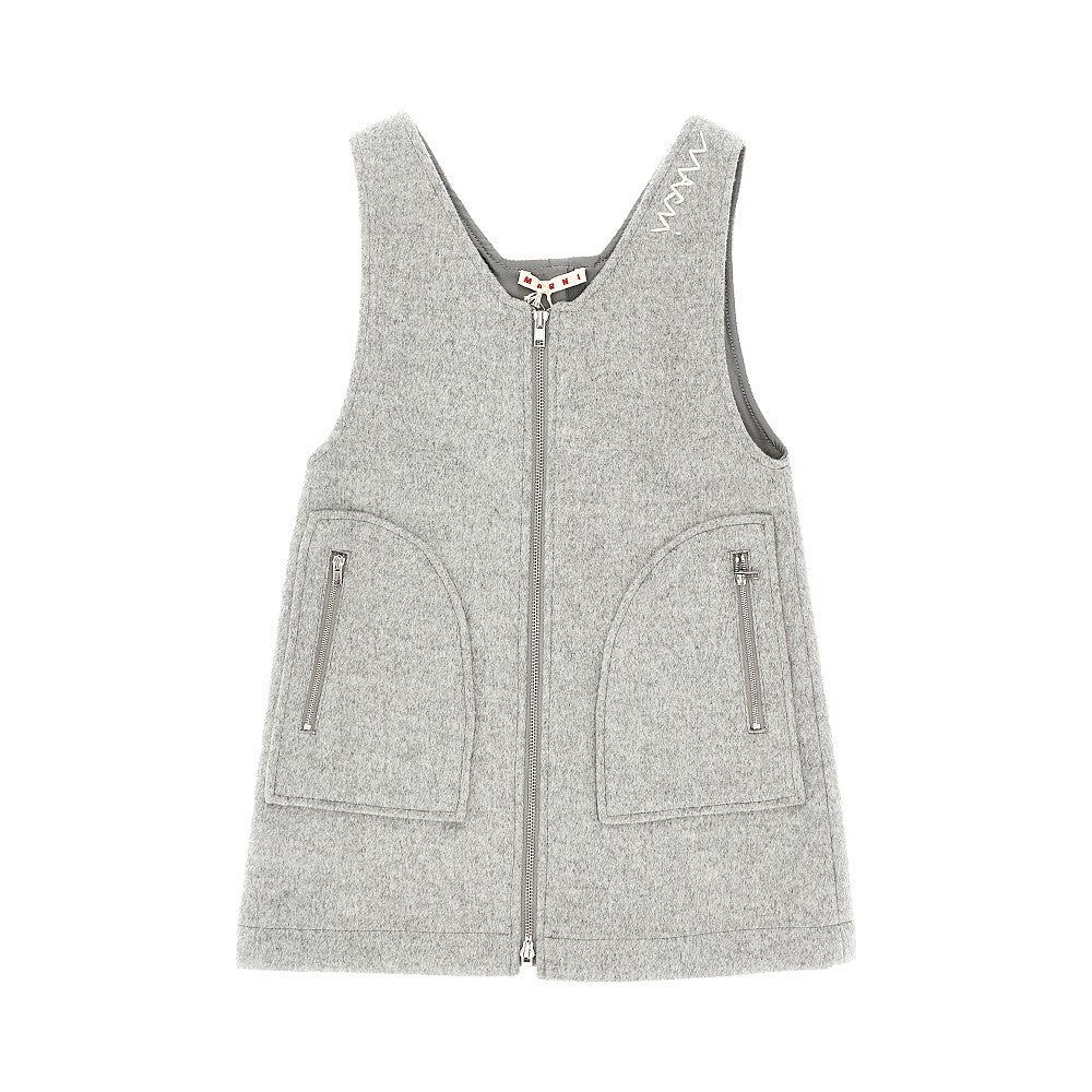 Wool-blend mini dress with zip