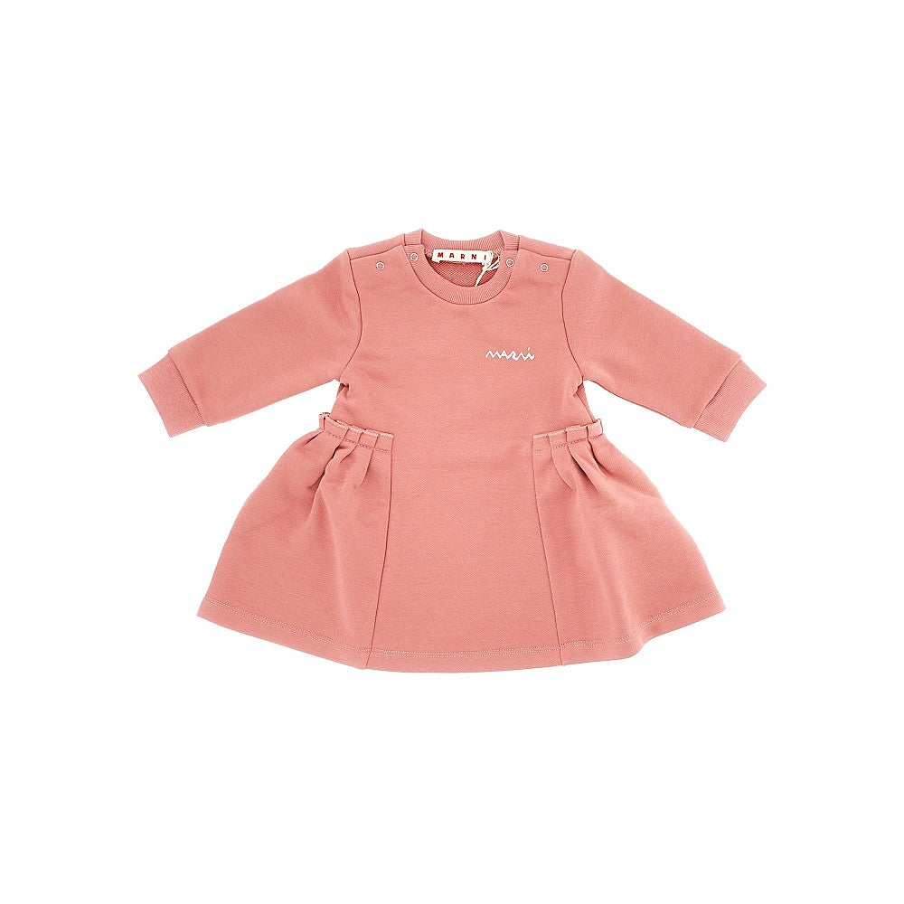 Fleece mini dress with gathered details