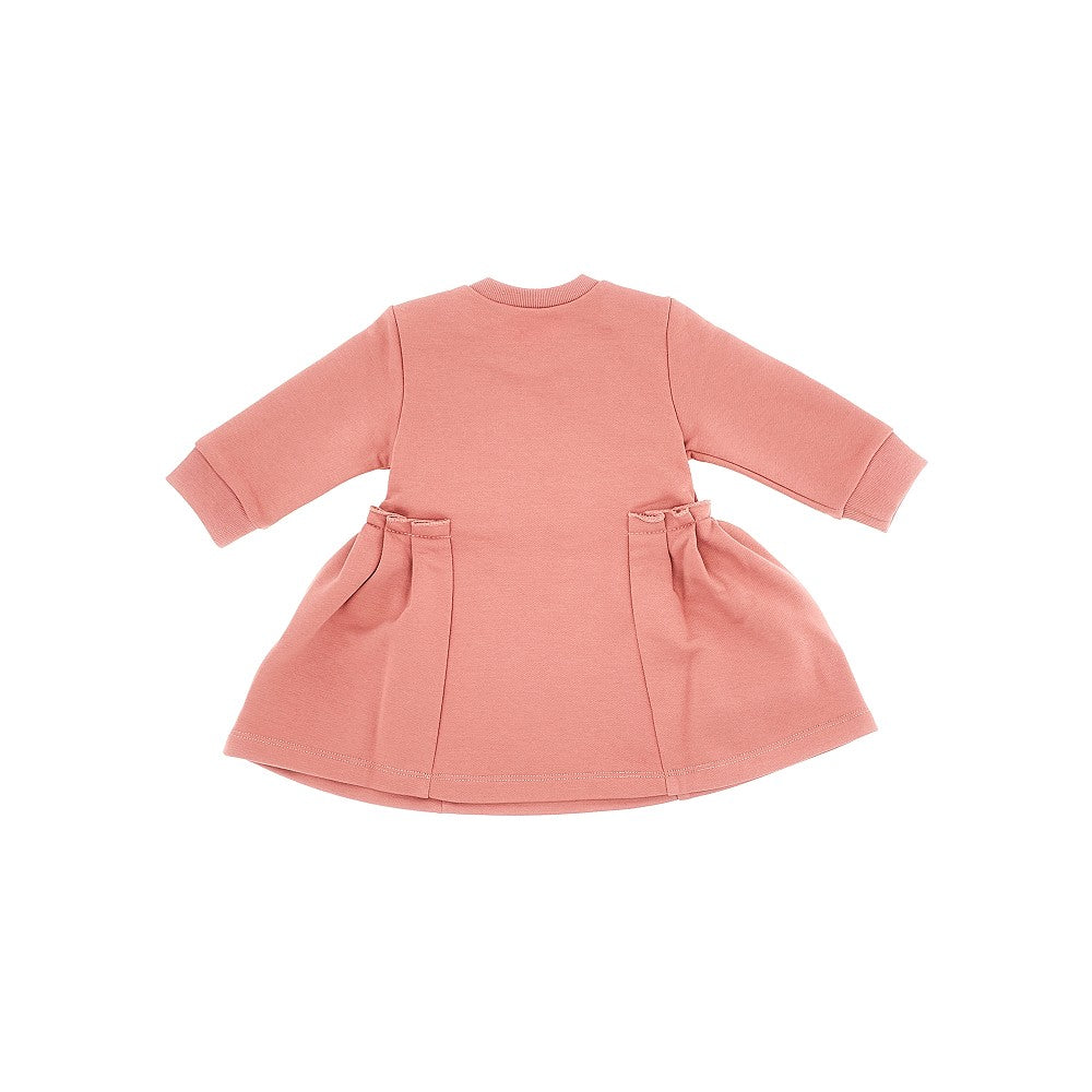 Fleece mini dress with gathered details