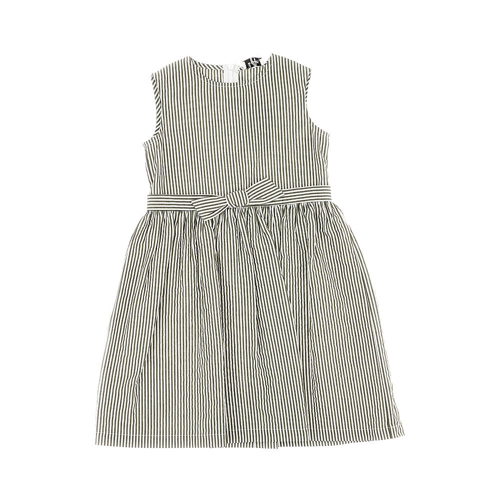 Cotton seersucker dress with bow