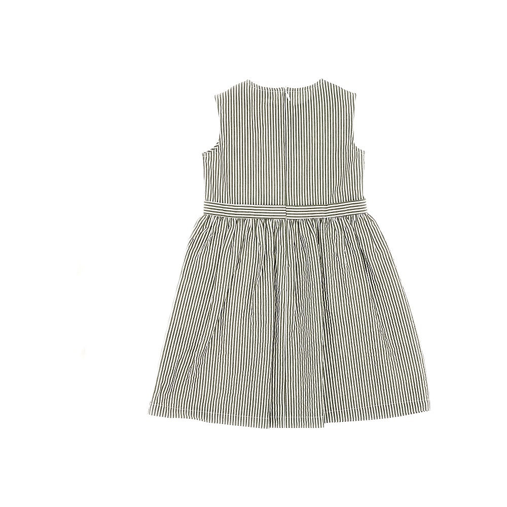 Cotton seersucker dress with bow
