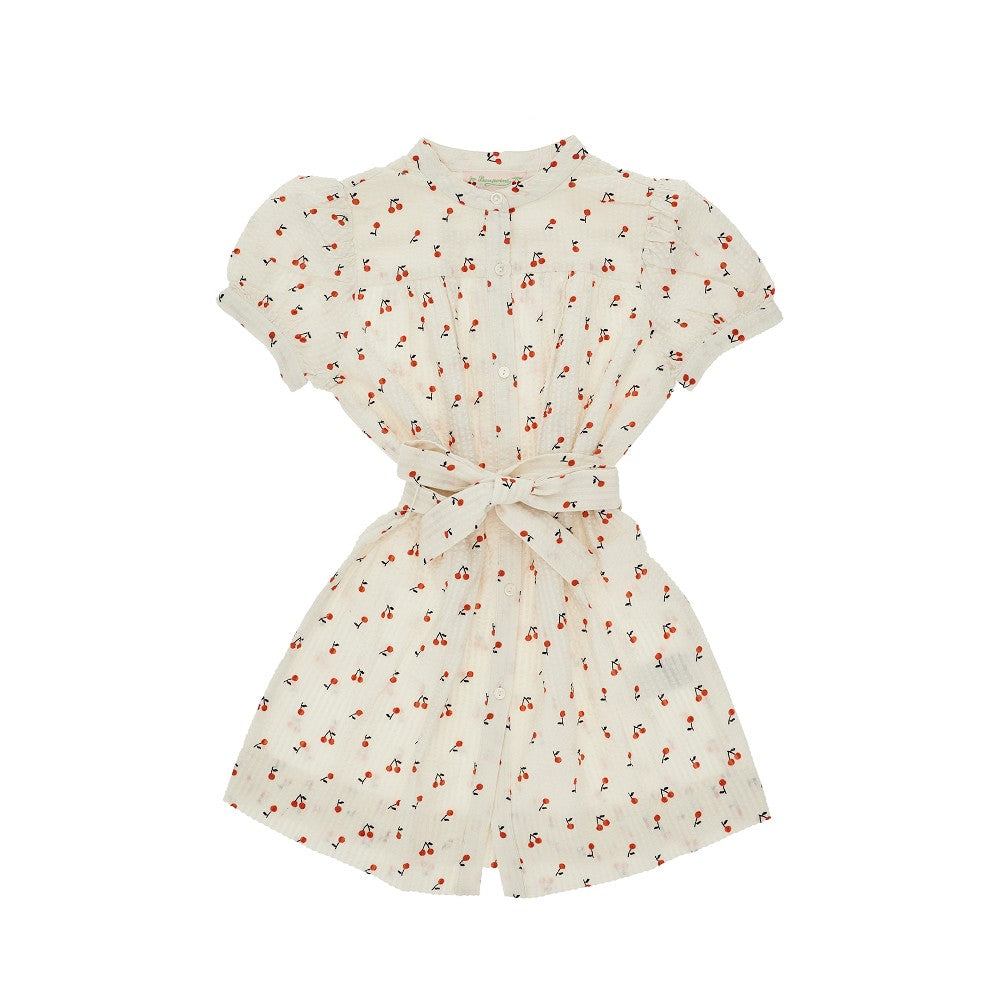 Short-sleeved dress with 'Cherry' motif