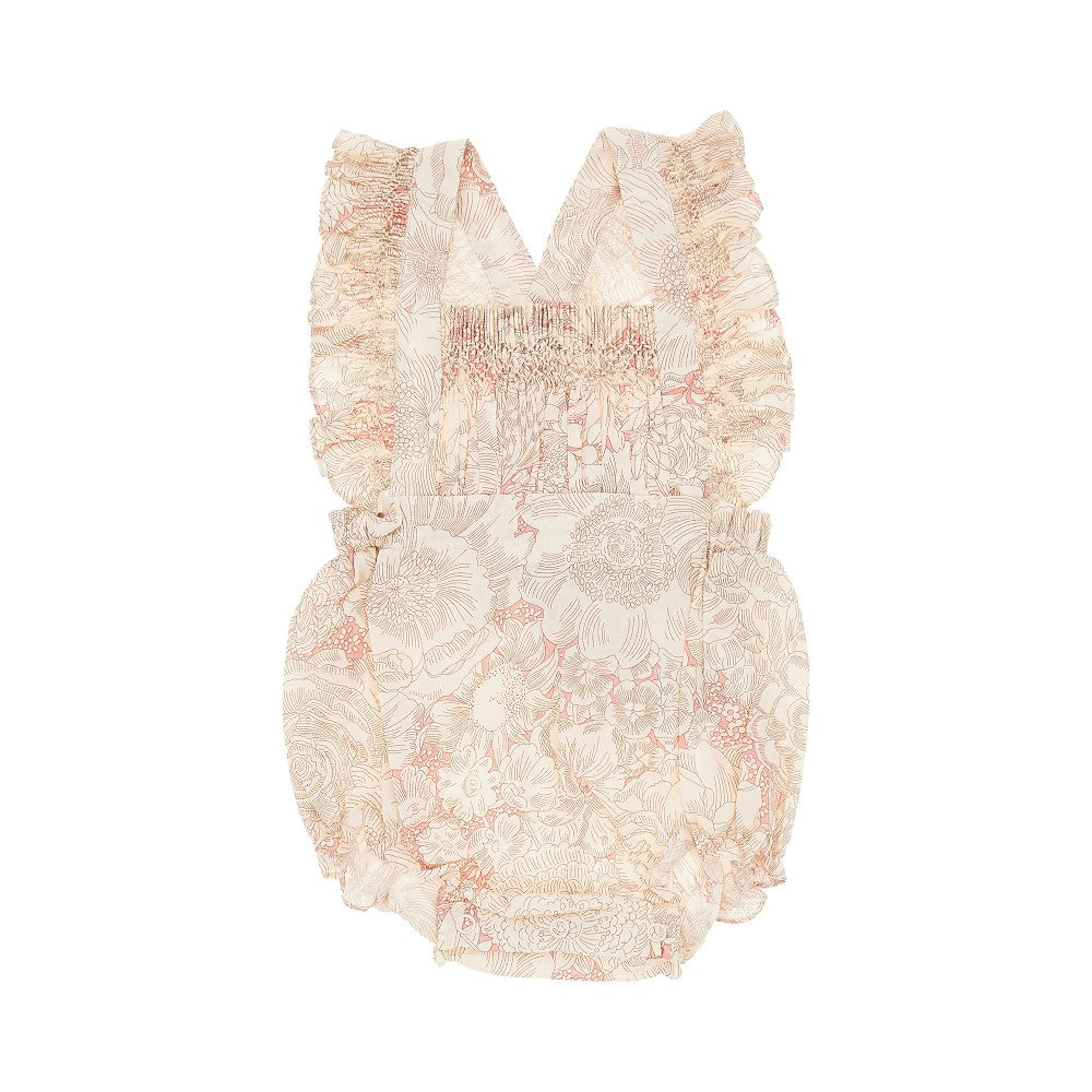 Floral Liberty cotton romper suit