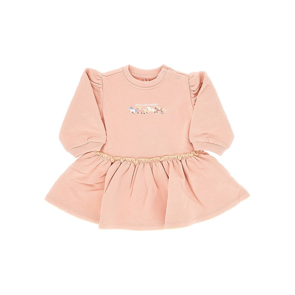 Embroidered horses mini dress - KIDS
