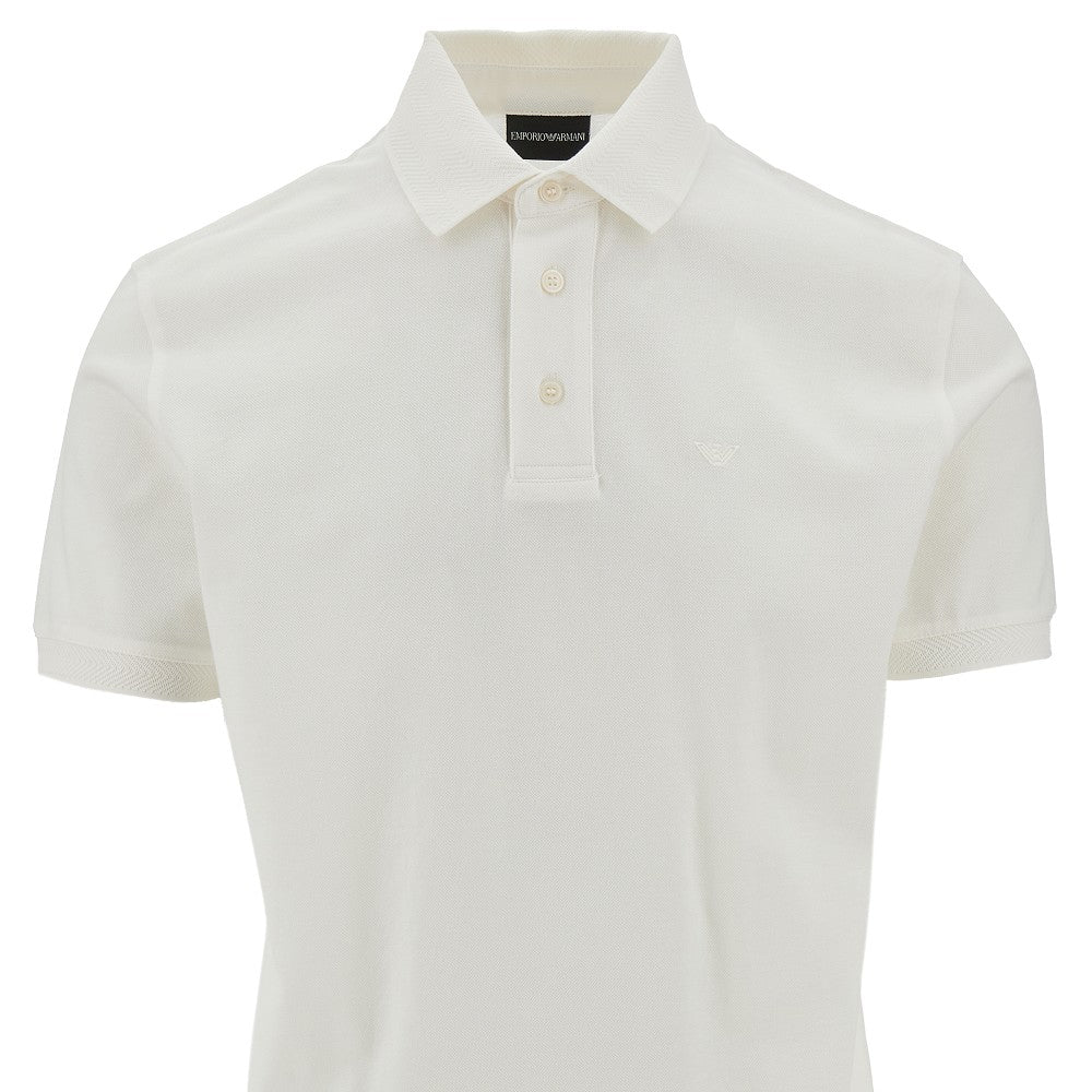 Polo in piquet con finiture chevron