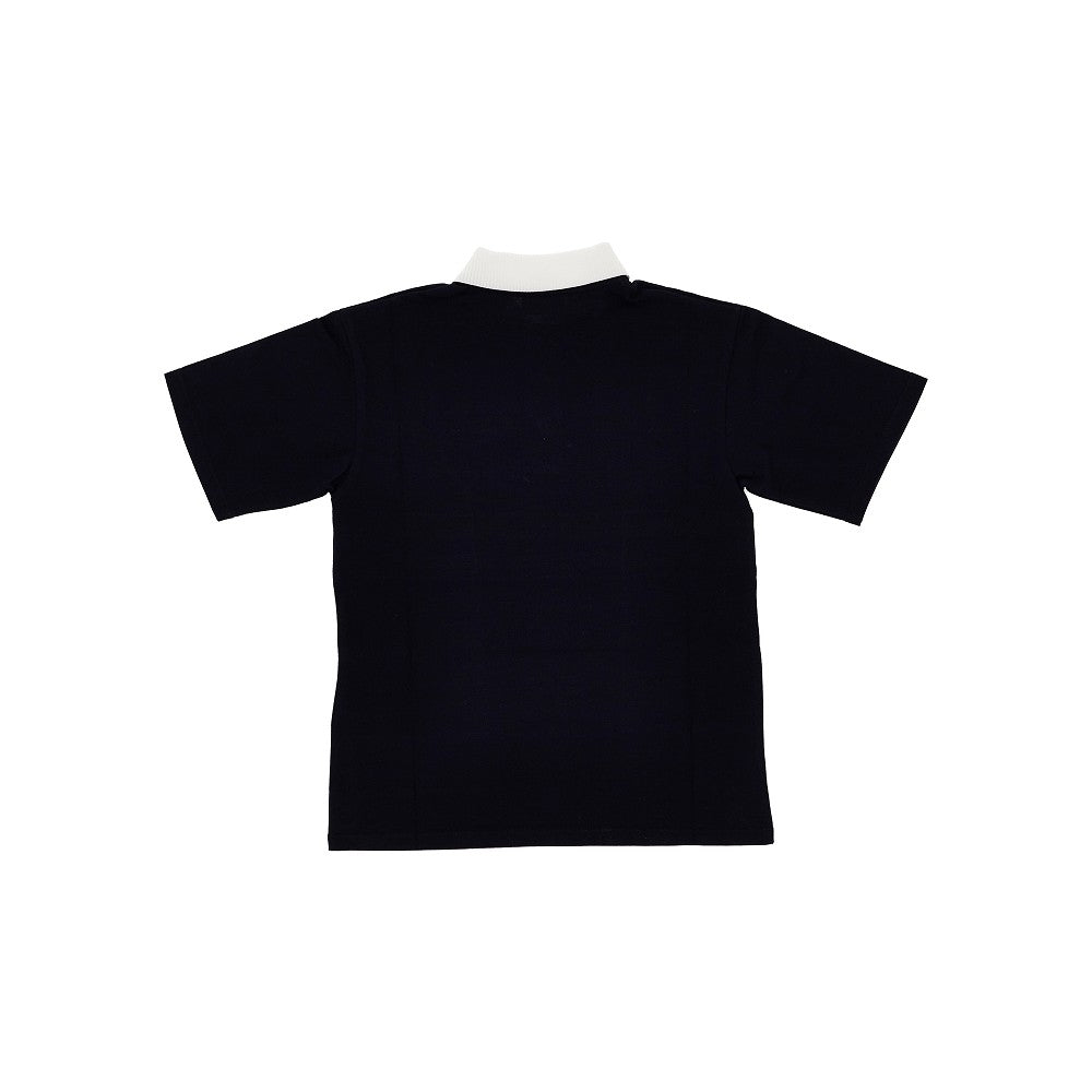 Polo in cotone con motivo Web