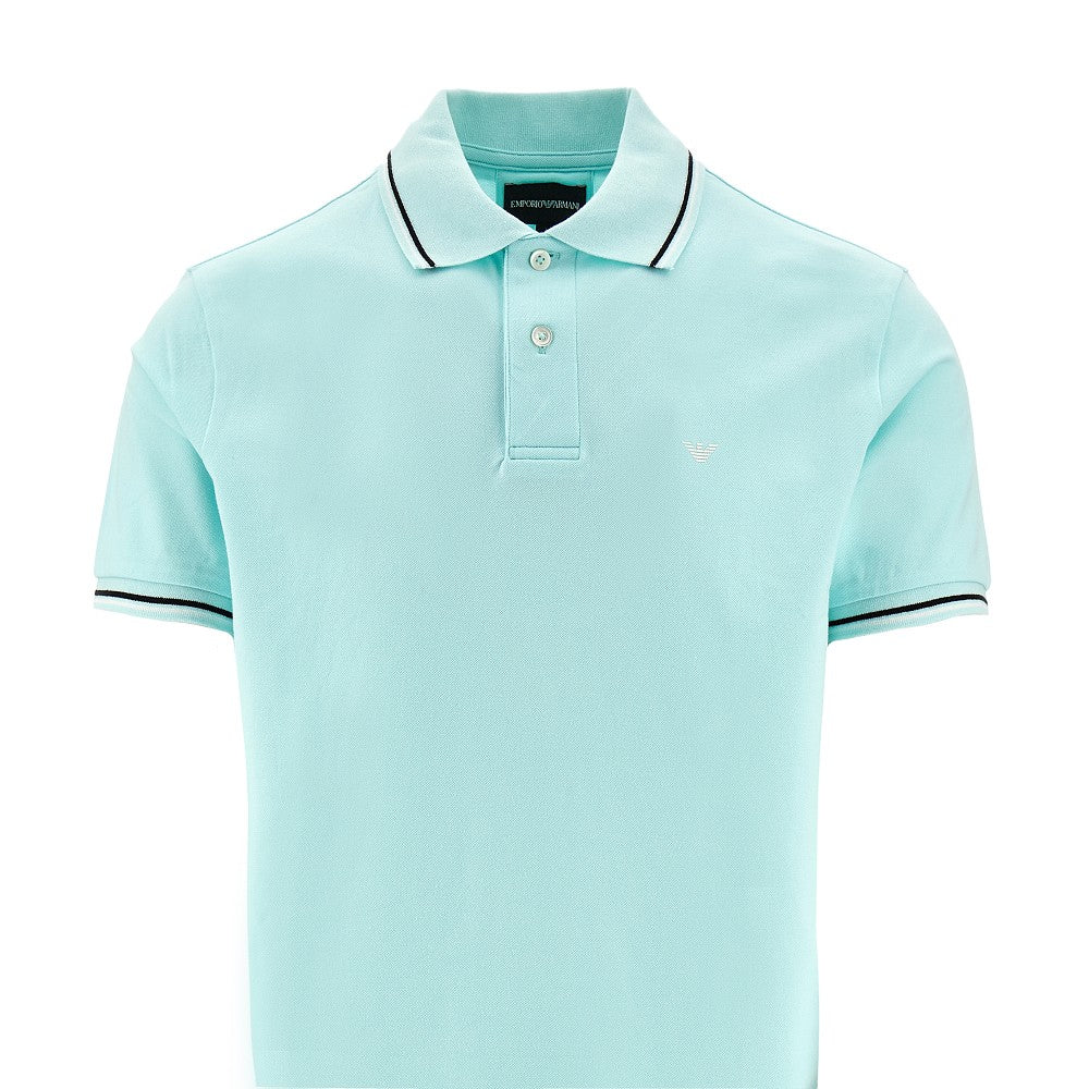 Stretch cotton piqué polo shirt