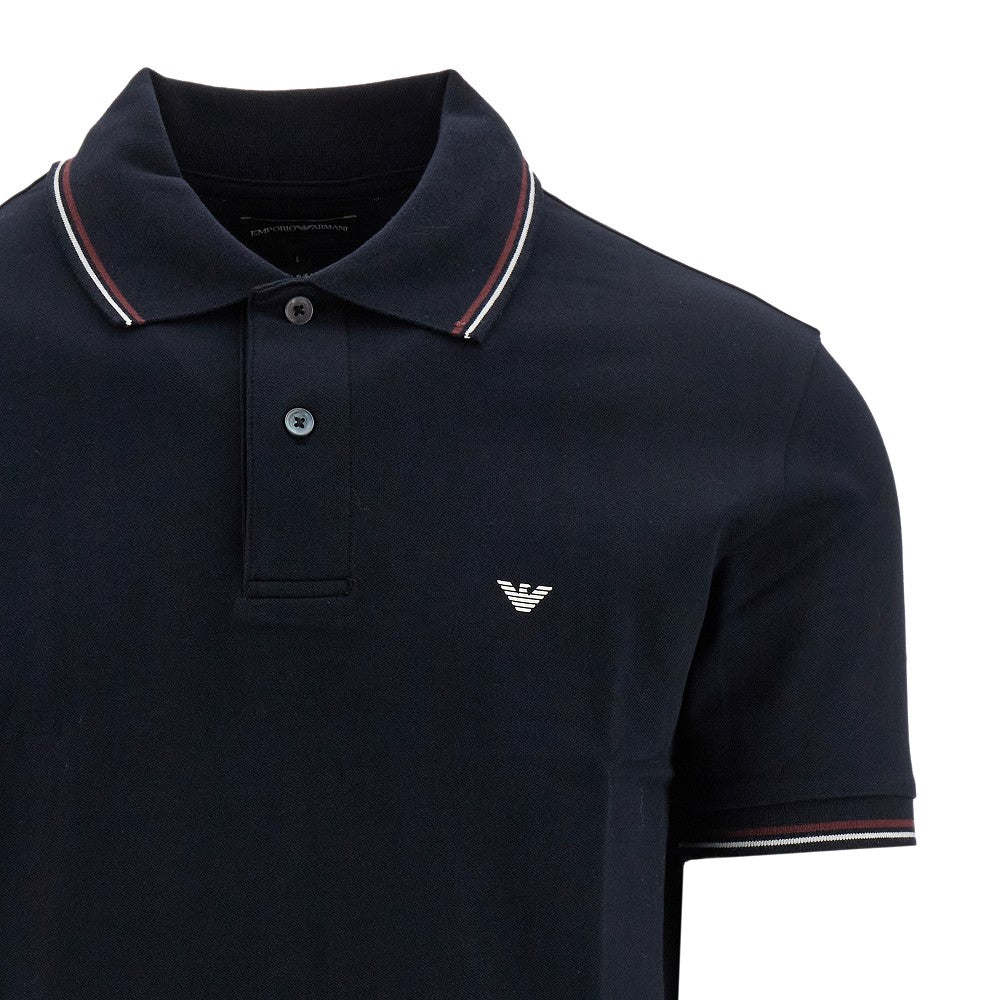 Stretch cotton piqué polo shirt