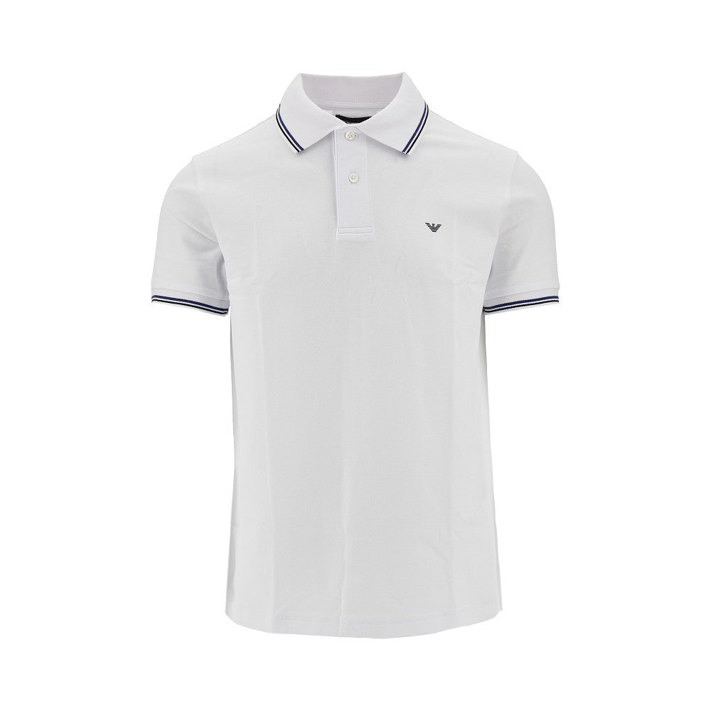 Stretch cotton piqué polo shirt