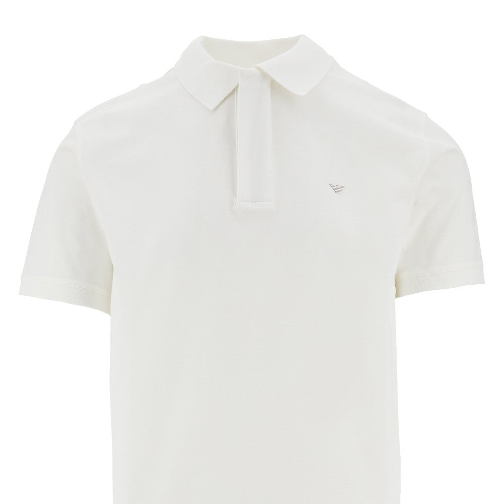 Jersey polo shirt with chest logo