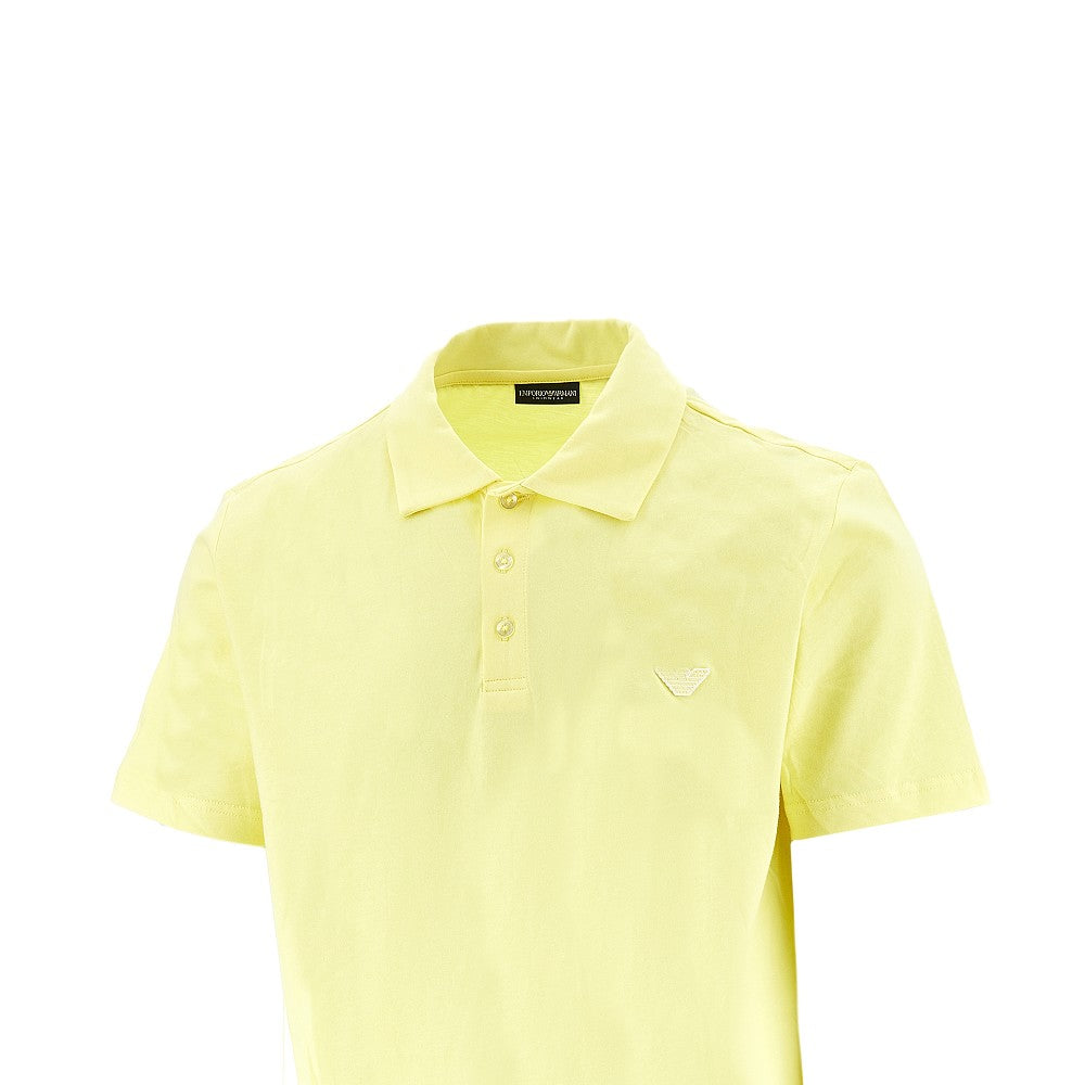 Eagle patch jersey polo shirt