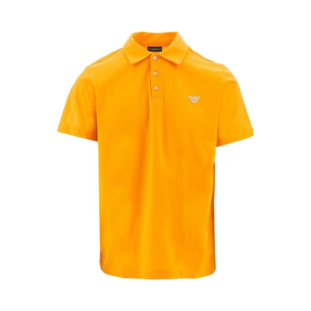 Eagle patch jersey polo shirt