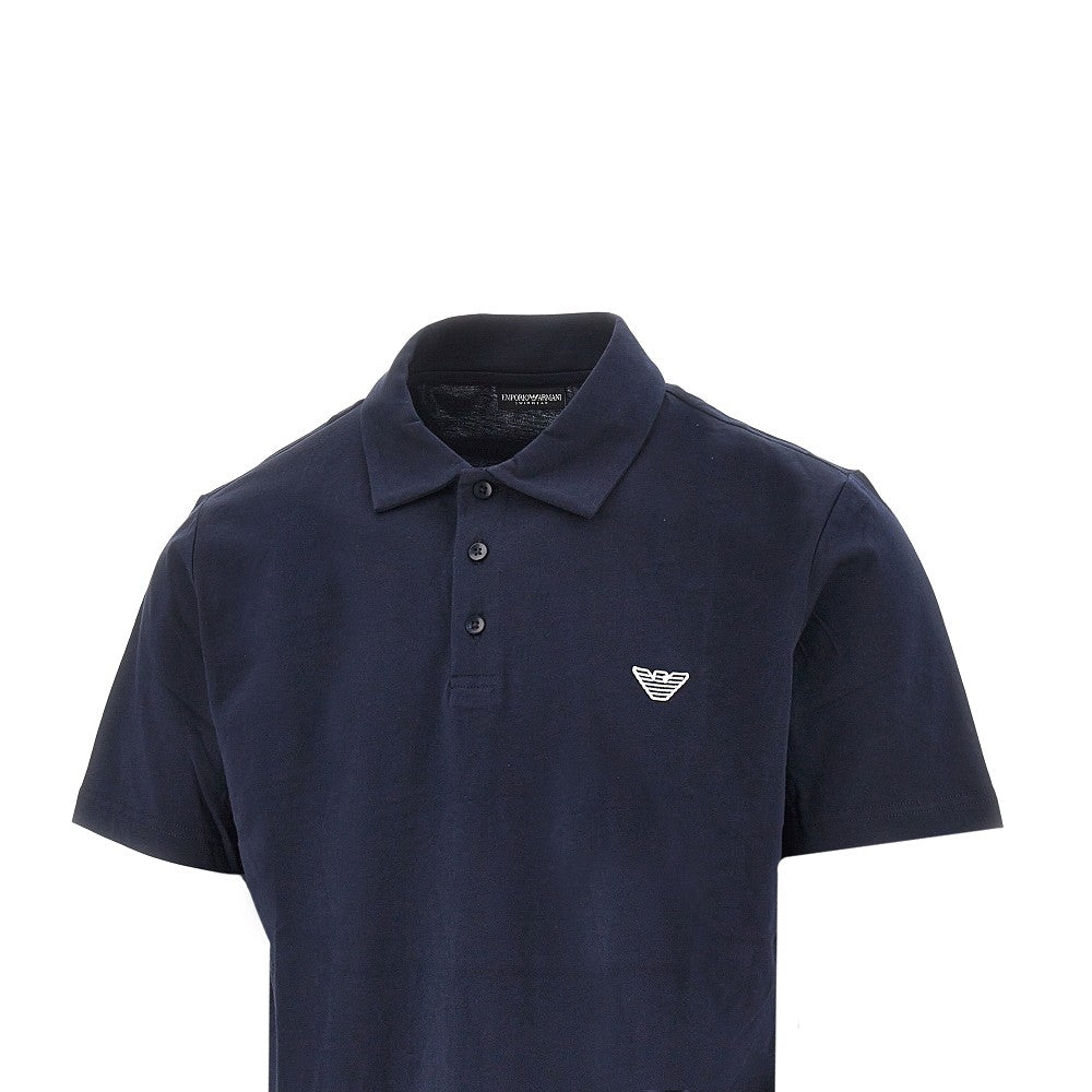 Eagle patch jersey polo shirt
