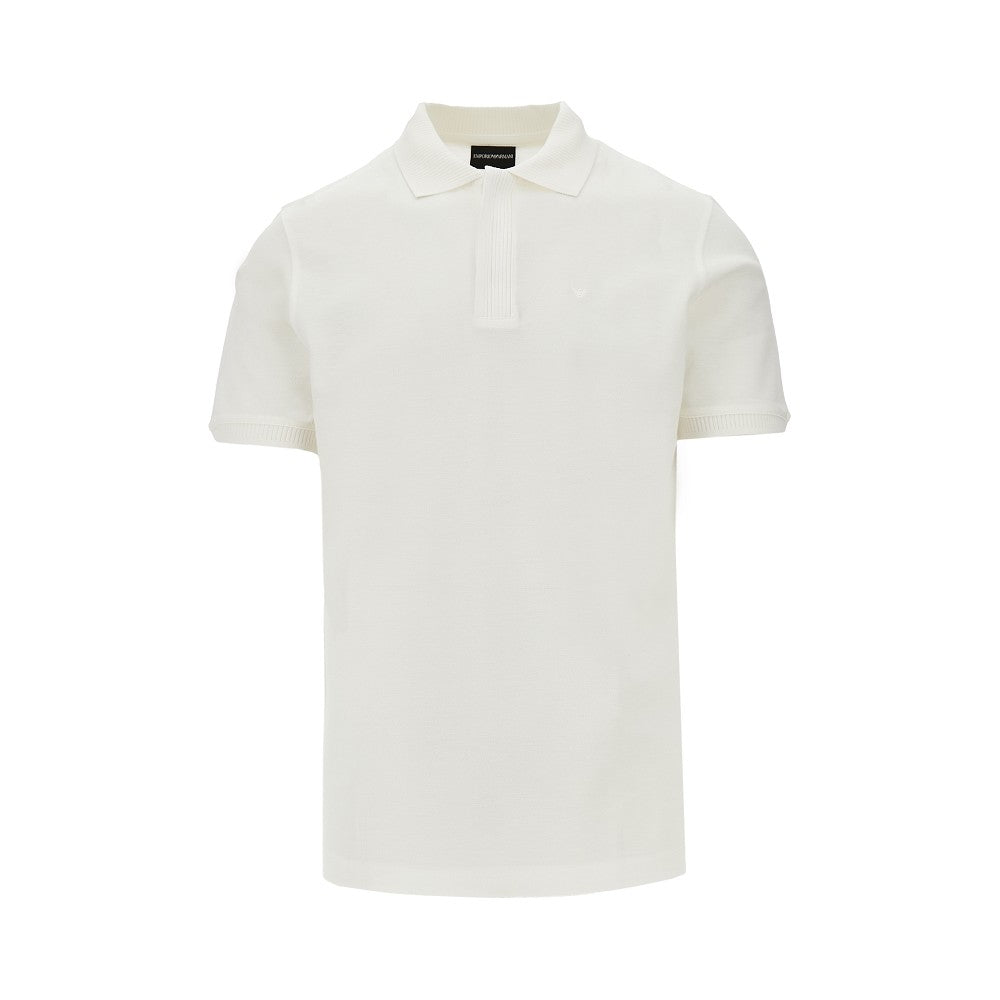 Eagle embroidery piquet polo shirt