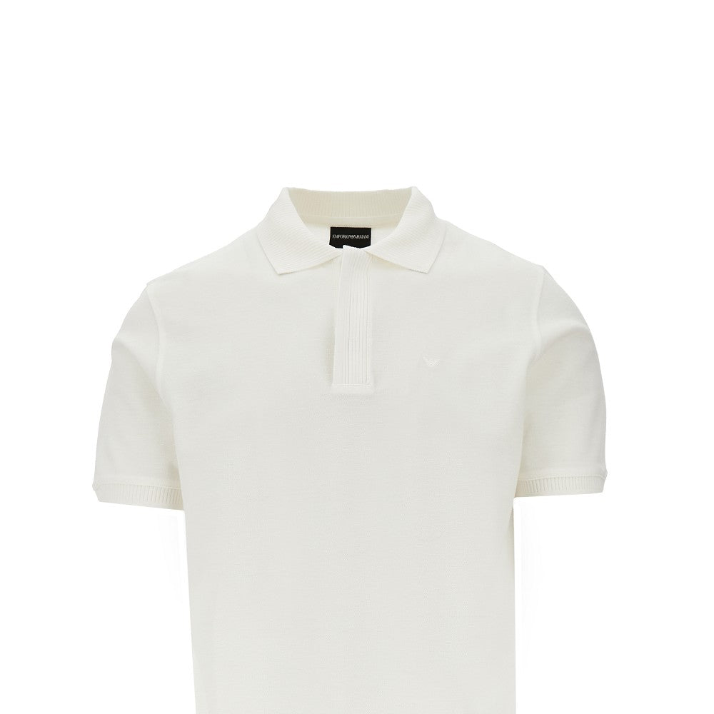 Eagle embroidery piquet polo shirt