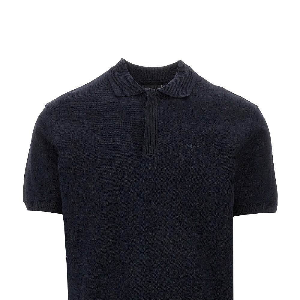 Eagle embroidery piquet polo shirt