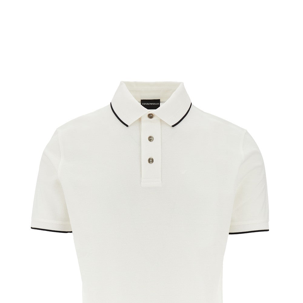 Eagle embroidery piquet polo shirt