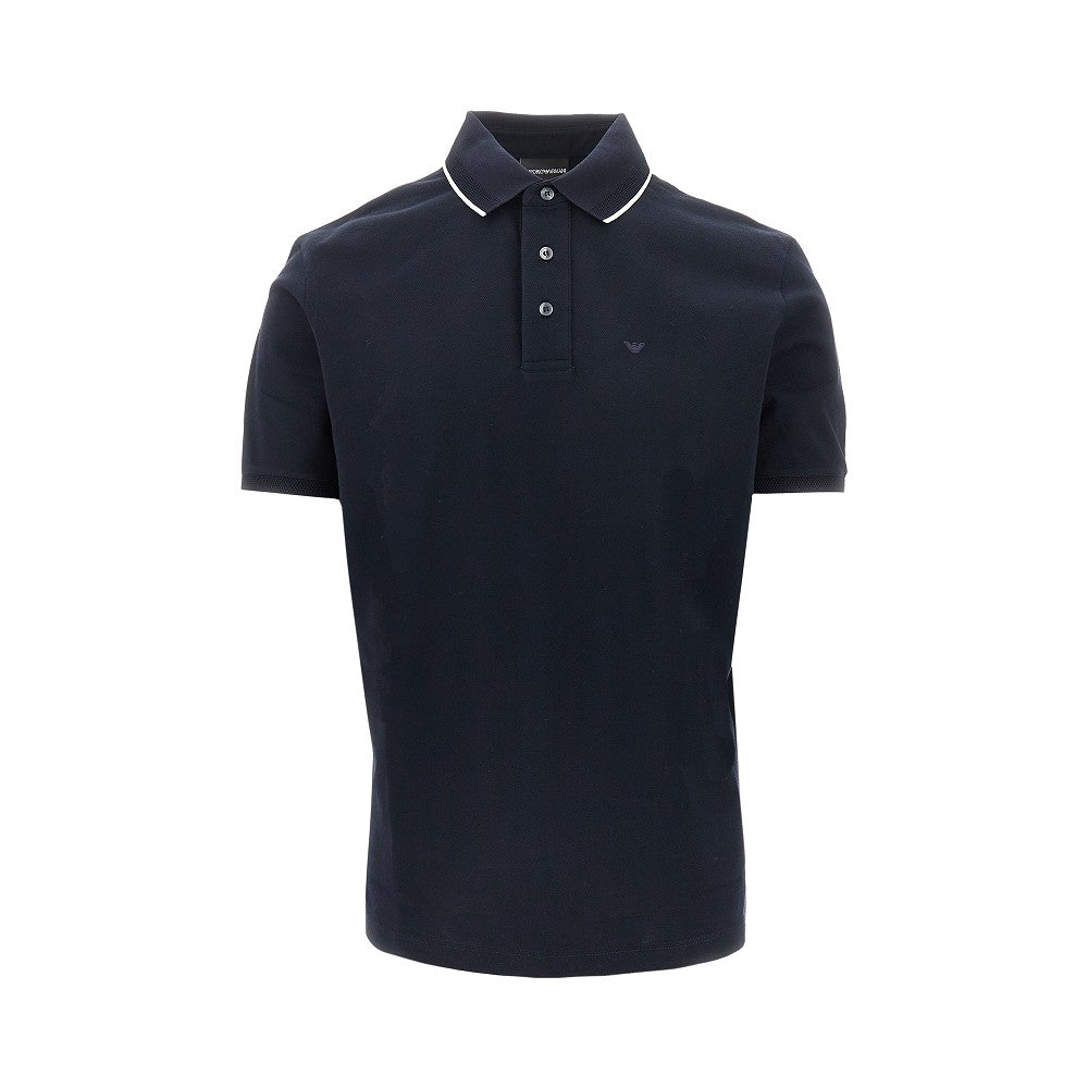 Eagle embroidery piquet polo shirt
