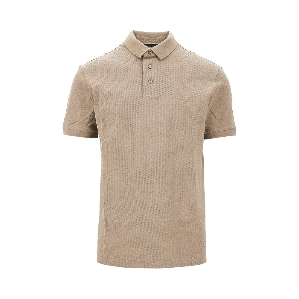 Jacquard jersey polo shirt