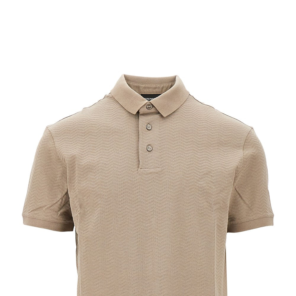 Jacquard jersey polo shirt