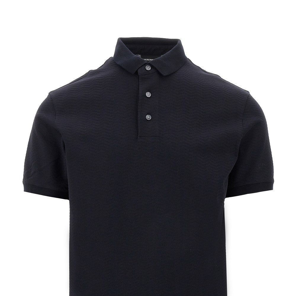 Jacquard jersey polo shirt
