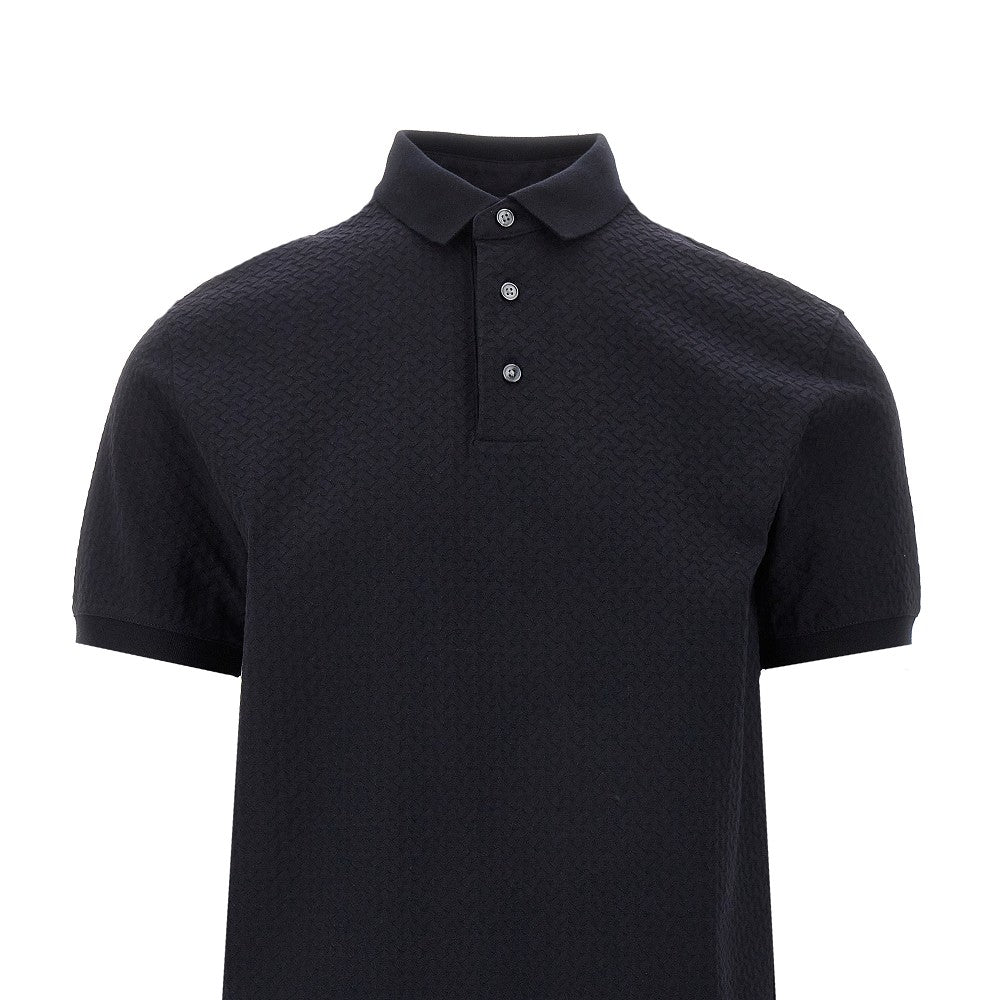 Jacquard jersey polo shirt