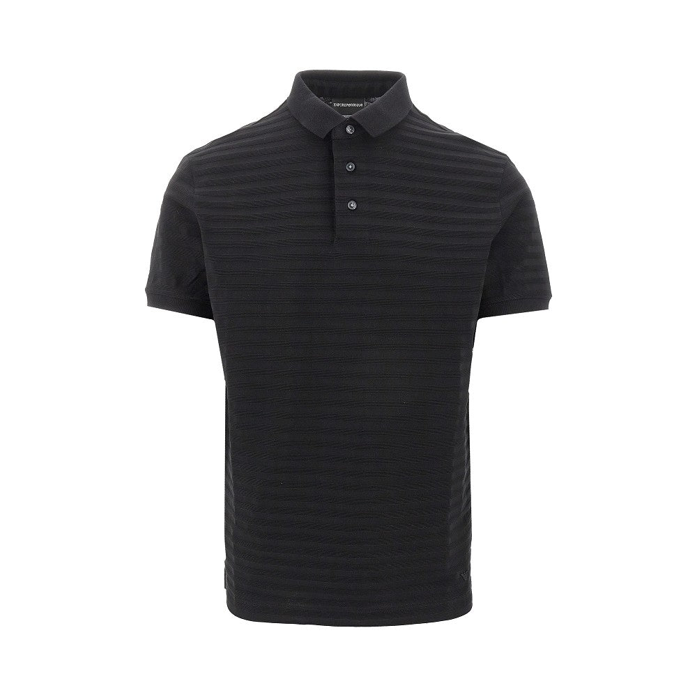 Jacquard jersey polo shirt