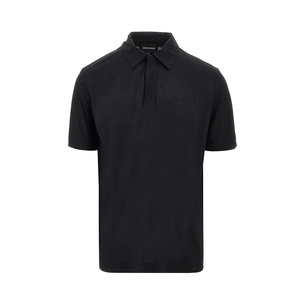 Wool jersey polo shirt