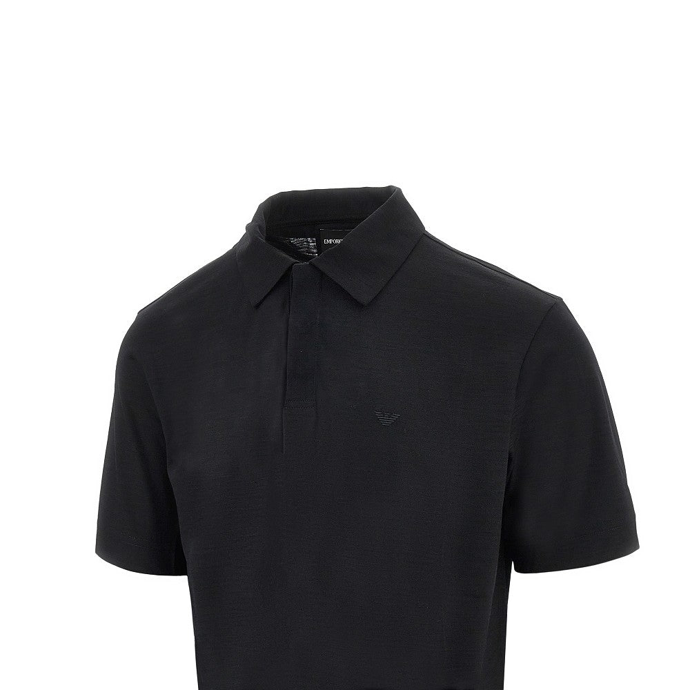 Wool jersey polo shirt