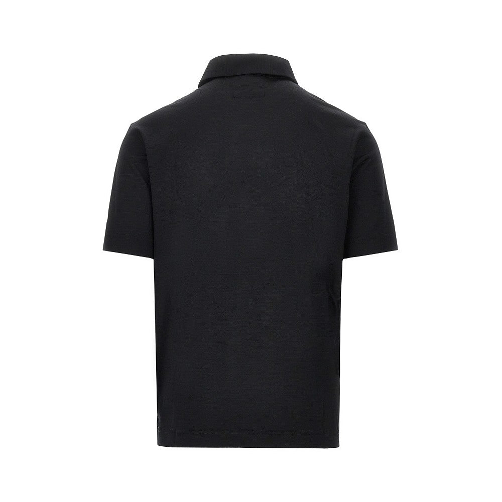 Wool jersey polo shirt