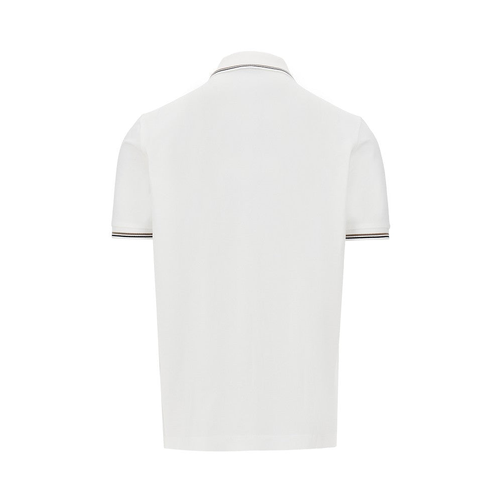 Polo in piquet stretch con ricamo Eagle