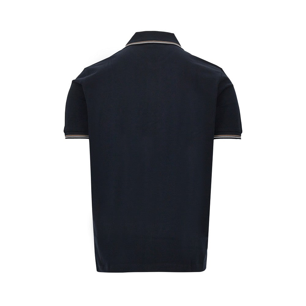 Polo in piquet stretch con ricamo Eagle