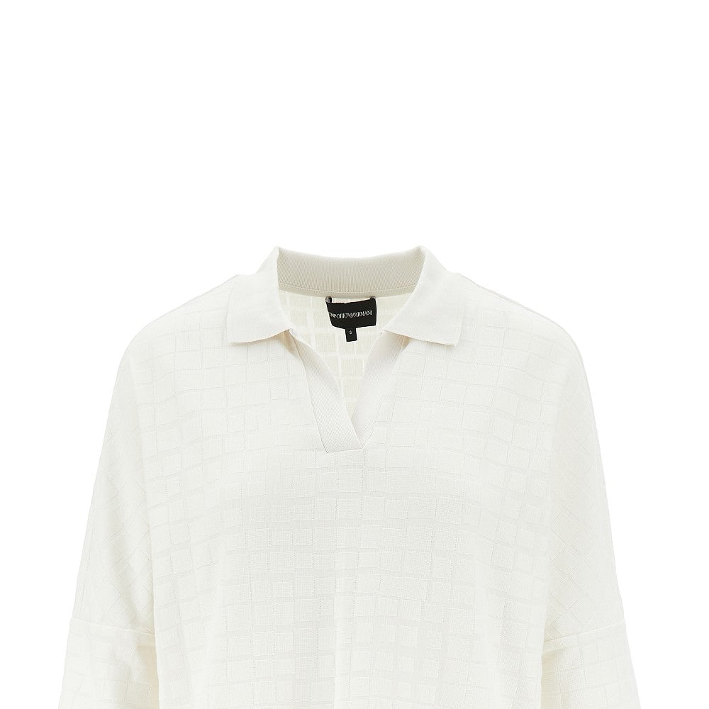 Jacquard knit polo shirt