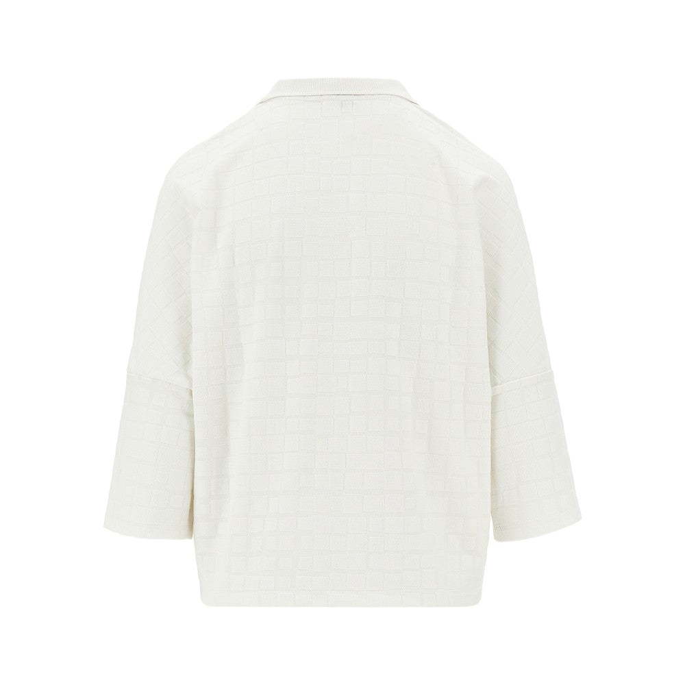 Jacquard knit polo shirt