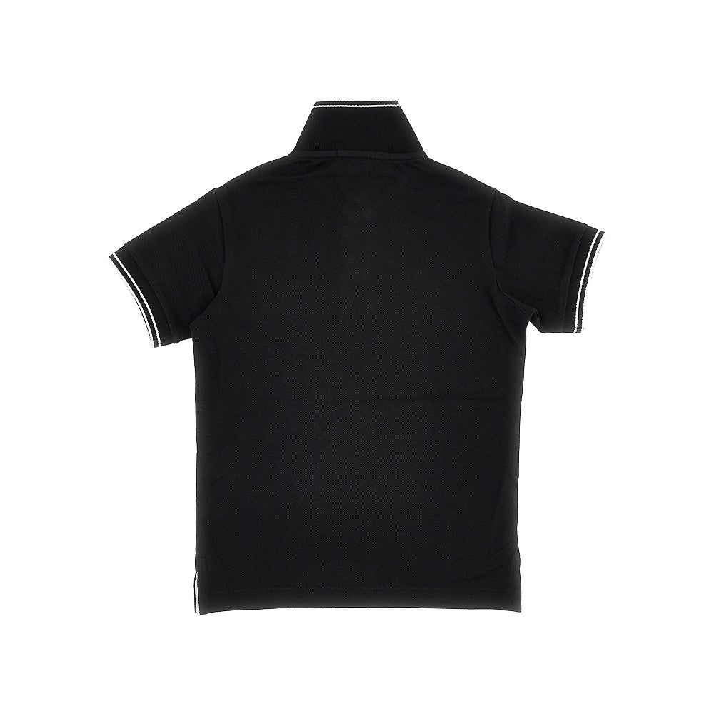 Polo in piquet stretch con patch logo