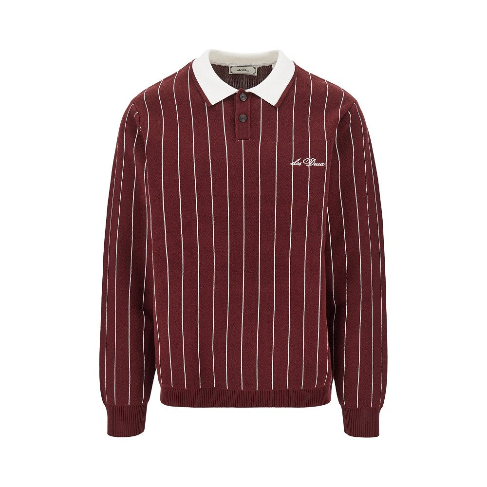 Polo in maglia con motivo a righe