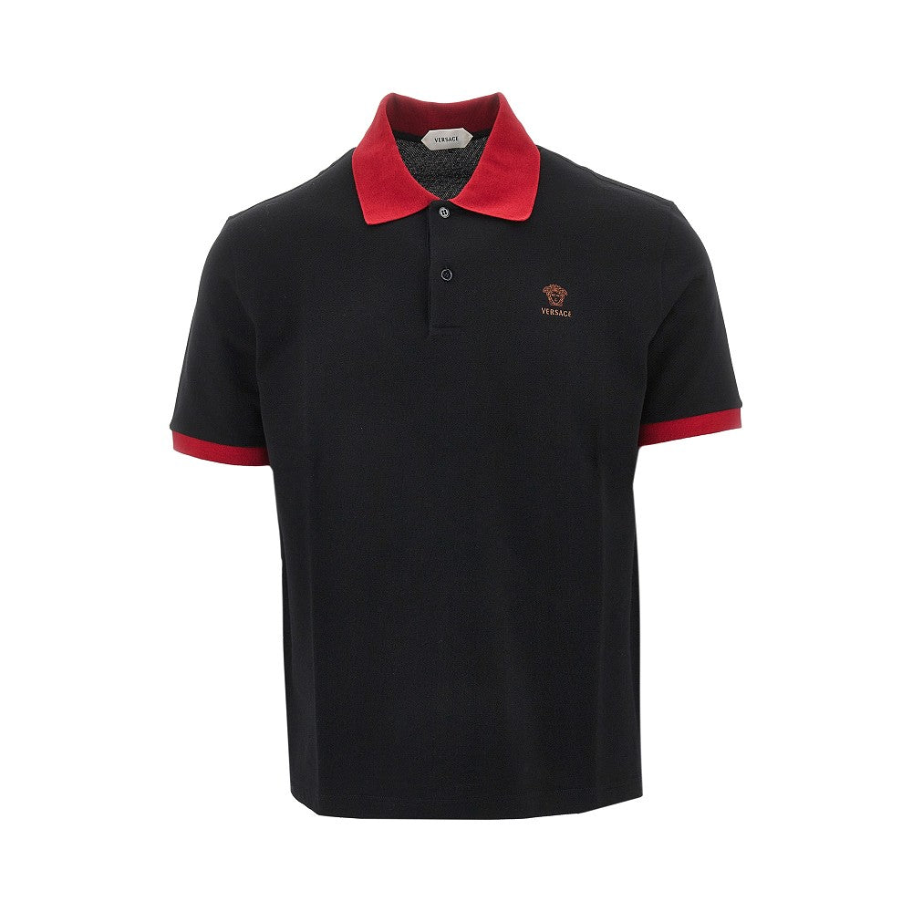 Polo in piquet con logo ricamato